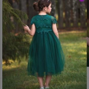Girls  green tulle dress